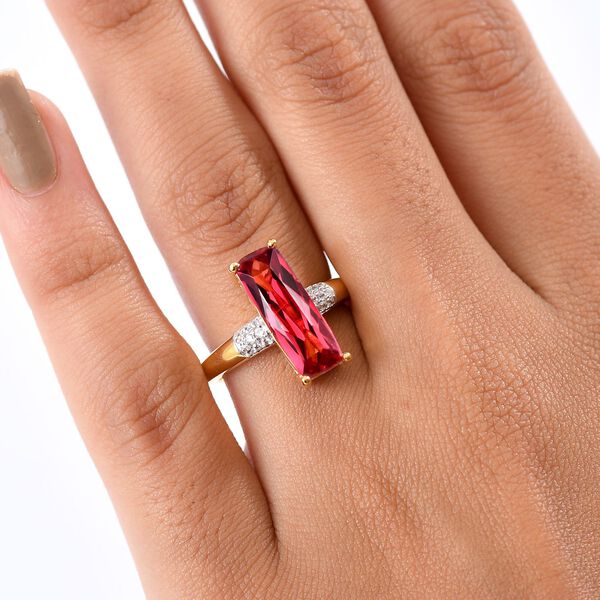 D'Joy Labor Padparadscha Saphir und Zirkon Ring - 5 ct. image number 3