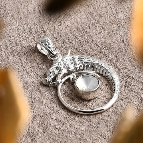 Royal Bali - Moissanit Drachen Anhänger 925 Silber ca. 0.83 ct image number 1