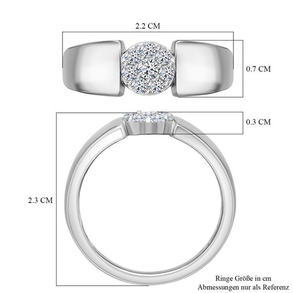 LUXURIANT 0,25 ct. SI-GH Labor Diamant Ring, 925 Silber platiniert image number 6