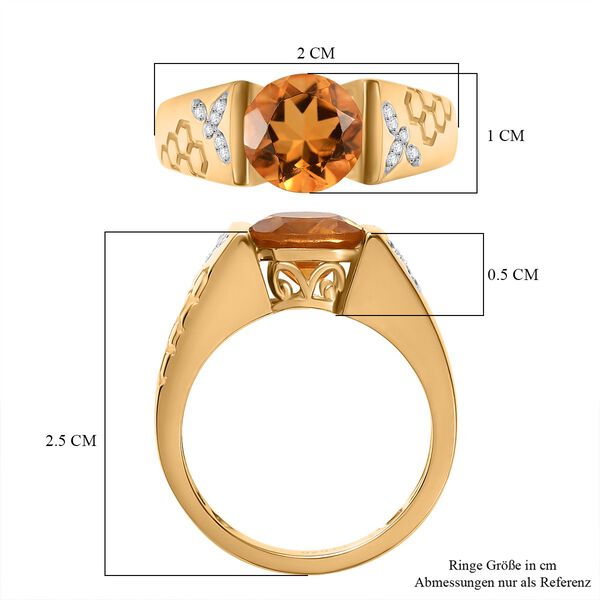 GP Trionfo Kollektion - AA Serra Gaucha Citrin, Zirkon und Kanchanaburi blauer Saphir Ring - 1,87 ct. image number 8