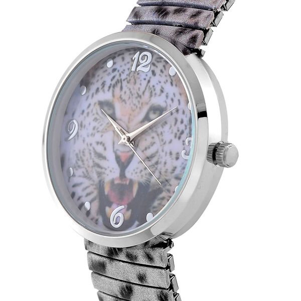 STRADA - Japanisches Uhrwerk, Flexible Uhr, Schneeleopard image number 3