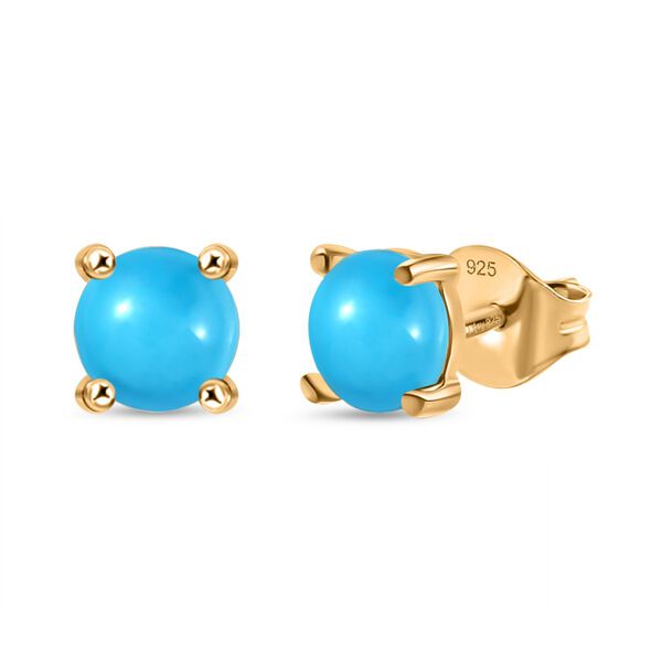 3er Set - D'Joy Sleeping Beauty T&uuml;rkis Ring, Ohrringe und Anh&auml;nger, (Gr&ouml;&szlig;e 18.00) 925 Silber 750 Gelbgold Vermeil, ca. 1.76 ct image number 8