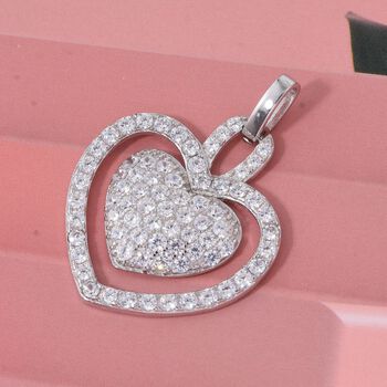 LUSTRO STELLA wei&szlig;er Zirkonia Anh&auml;nger im Herz-Design