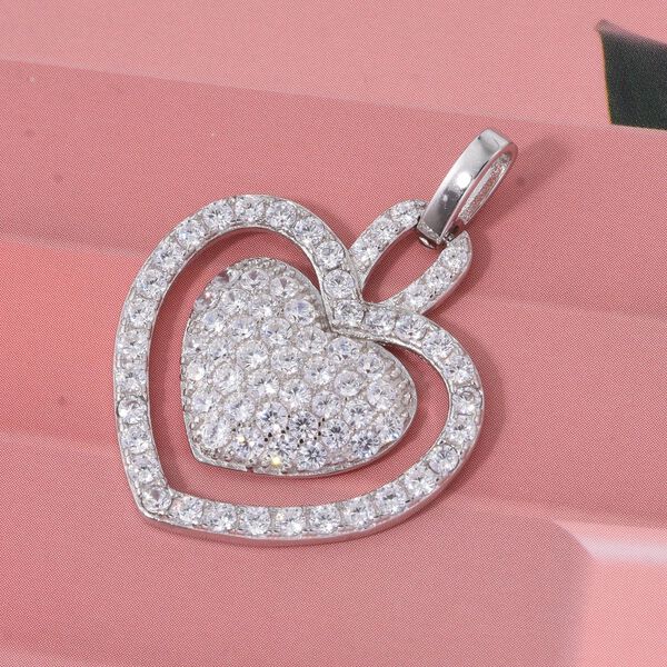 LUSTRO STELLA wei&szlig;er Zirkonia Anh&auml;nger im Herz-Design image number 2