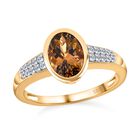AAA natürlicher, goldener Tansanit und Diamant-Ring - 1,68 ct. image number 3
