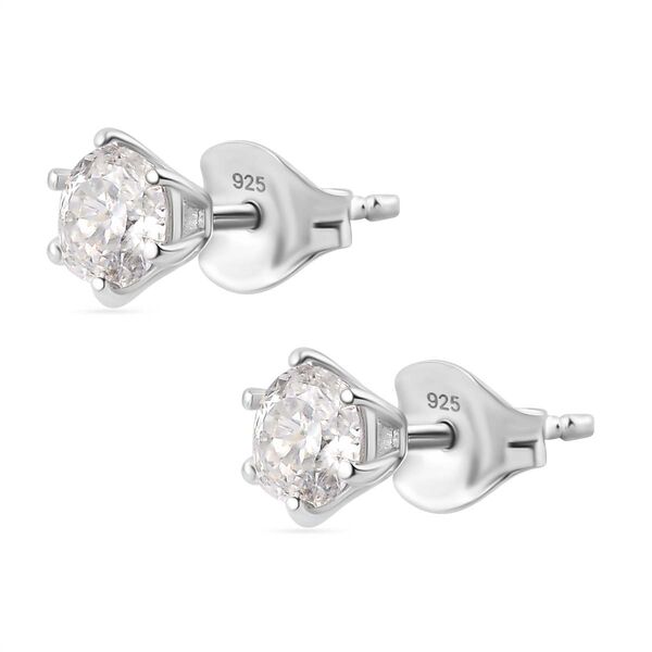 100 Facetten Moissanit Ohrringe 925 Silber rhodiniert ca. 0.93 ct image number 5