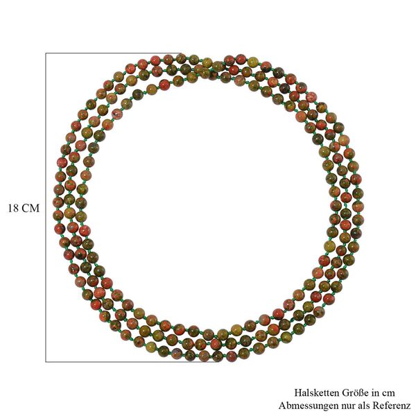 Dreilagige Unakite-Halskette, 150cm - 375 ct. image number 5