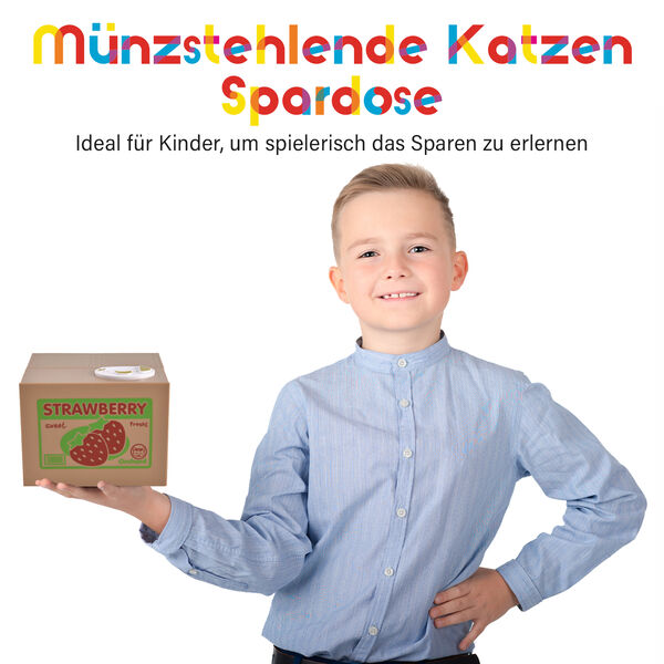 Münzstehlende Katzen-Spardose, Braun image number 8