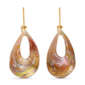 IL MURANO DI FRANCESCA - Rosafarbenes Murano Ohrringe 925 Silber 750 Gelb Vergoldet