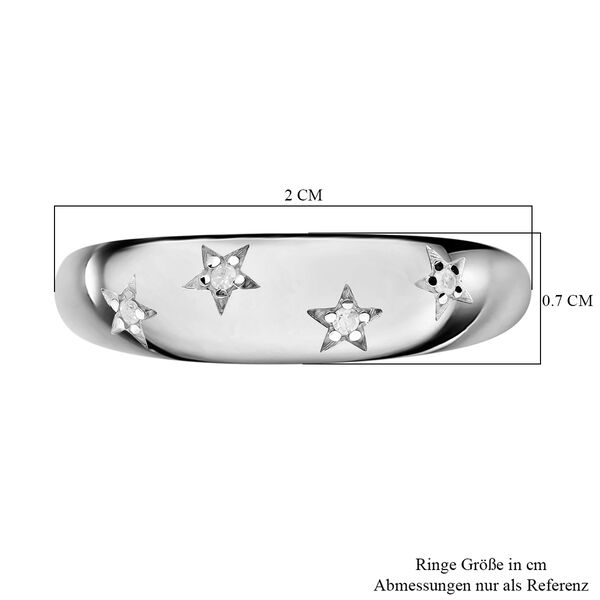Funkelnder Diamant-Ring in platiniertem Silber image number 5