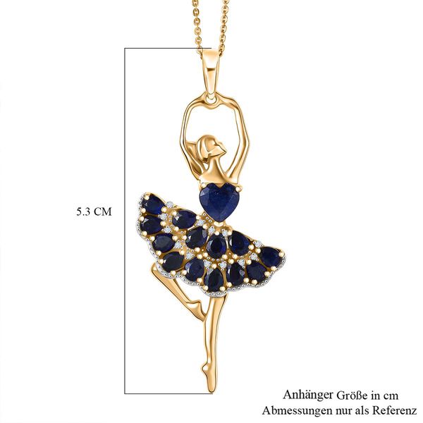 D'Joy AA Masoala Saphir und Zirkon Anhänger mit 50cm Kette - 4,28 ct. image number 6