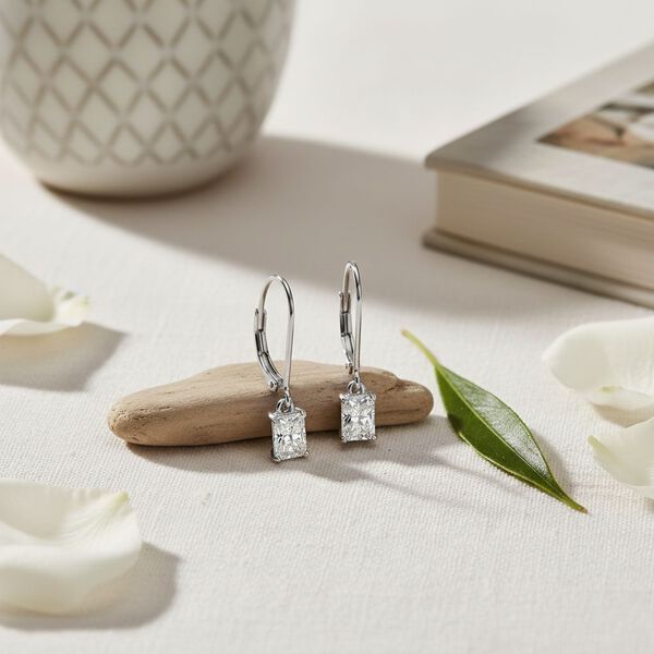 LUXURIANT SGL zertifizierte VS-GH Labor Diamant Ohrringe, 925 Silber rhodiniert - 1 ct. image number 2