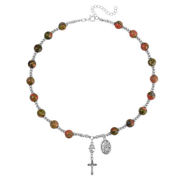 Unakite Halskette, 45+5 cm - 180 ct. image number 3