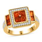 AA Salamanca Feueropal Ring, 925 Silber Gelbgold Vermeil, (Größe 19.00) ca. 1.31 ct image number 3
