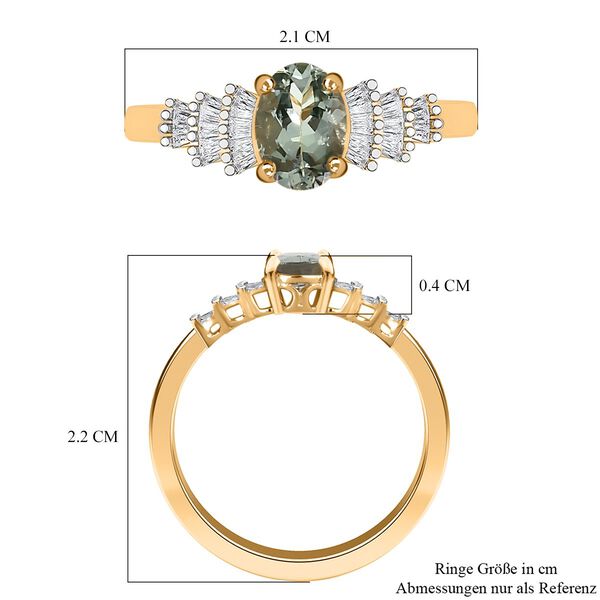 AA gr&uuml;ner Tansanit und Diamant-Ring - 1,08 ct. image number 6
