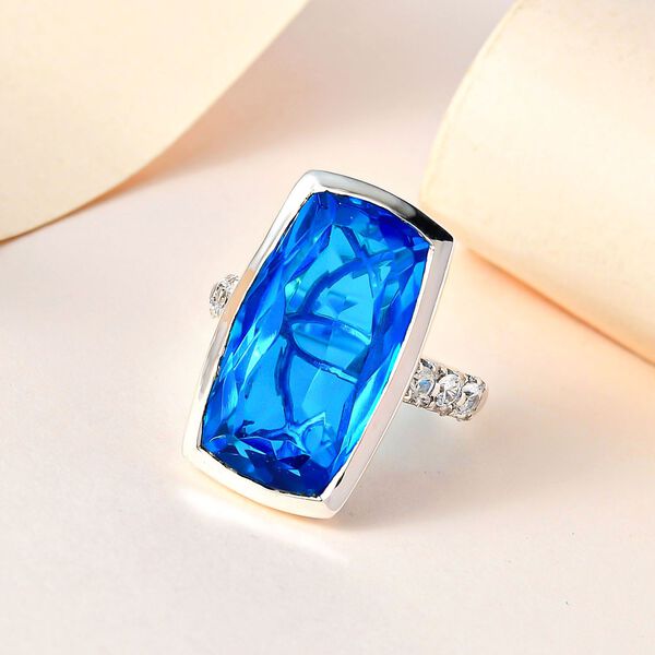 Karibik Quarz und Zirkon Ring - 17,77 ct. image number 2