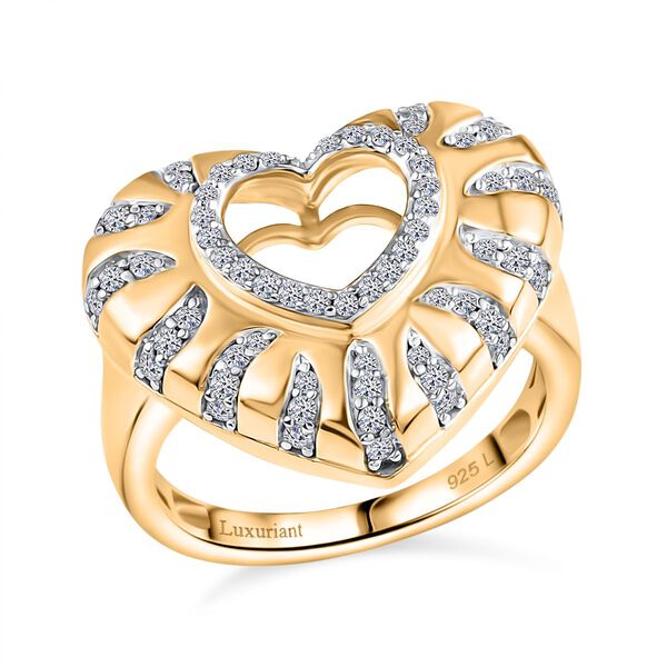 LUXURIANT SI Labor Diamant Ring, 925 Silber 750 Gelbgold Vermeil - 0,36 ct. image number 4