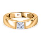 Moissanit Ring 925 Silber Gelbgold Vermeil (Größe 16.00) ca. 0,37 ct