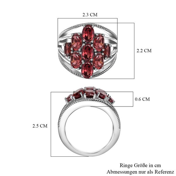 Roter Granat Ring, Edelstahl (Gr&ouml;&szlig;e 16.00) ca. 4.26 ct image number 7