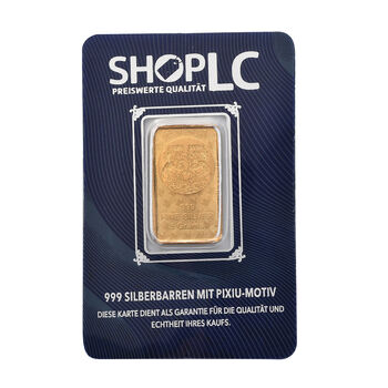 999er Silber-Barren mit Pixiu-Motiv, 916er vergoldet mit E-Beschichtung, 5g