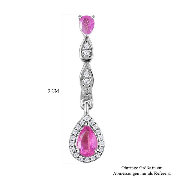 Ilakaka rosa Saphir (Fissure gefüllt)-Ohrringe, 925 Silber platiniert ca. 1.96 ct image number 5