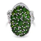 Natürlicher Chromdiopsid Ring 925 Silber rhodiniert (Größe 17.00) ca. 6,64 ct