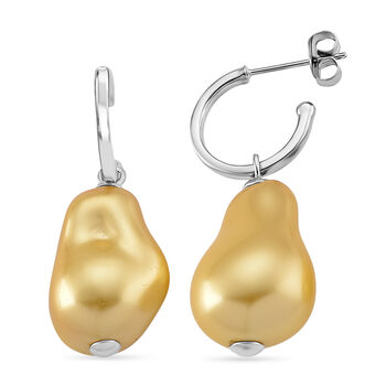 EverTrue goldene Muschelkernperle Ohrringe