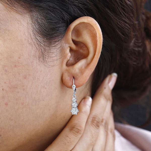 Moissanit Ohrringe 925 Silber rhodiniert ca. 1,61 ct. image number 2