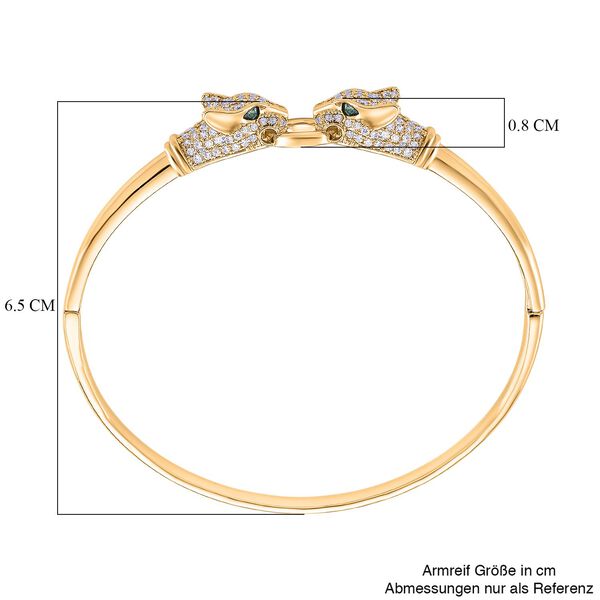 DESIGNER INSPIRIERT - Grüner Zirkonia, Weißer Zirkonia Armreif ca. 19 cm Nickelfreies Messing 0.80 ct image number 6