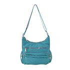 Umh&auml;ngetasche aus strapazierf&auml;higem Material mit mehreren F&auml;chern, Gr&ouml;&szlig;e 25x9x18 cm, t&uuml;rkisblau