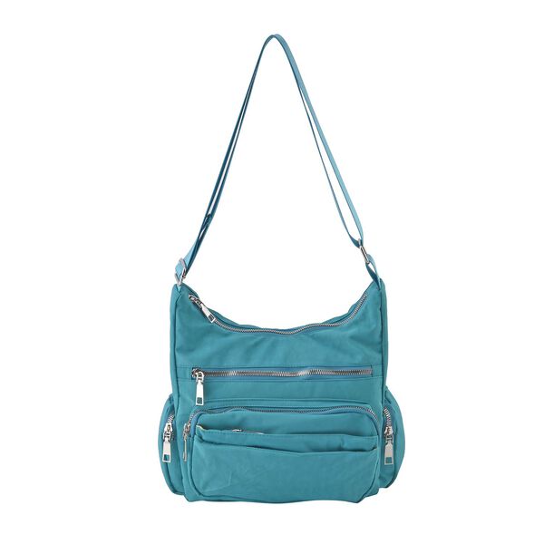 Umh&auml;ngetasche mit mehreren F&auml;chern, T&uuml;rkisblau image number 0