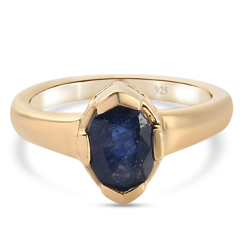 Masoala Saphir Solitär Ring, 925 Silber vergoldet, 1,90 ct. image number 0