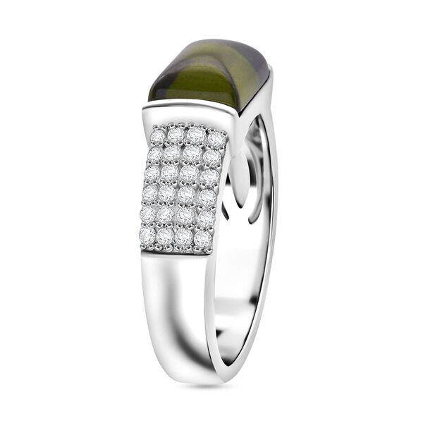Lustro Stella Grüner Zirkonia, Weißer Zirkonia Ring 925 Silber rhodiniert (Größe 17.00) image number 4