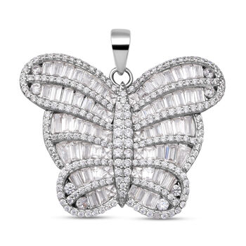 Lustro Stella - wei&szlig;er Zirkonia-Anh&auml;nger, 925 Silber rhodiniert ca. 7.59 ct