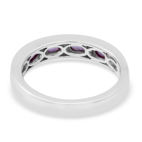 Rosa Saphir und Zirkon Half Eternity Band Ring 925 Silber Platin-Überzug image number 4