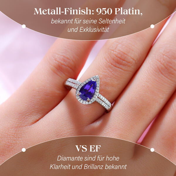 RHAPSODY AAAA Tansanit und VS EF Diamant Ring in 950 Platin- 2,44 ct. image number 3