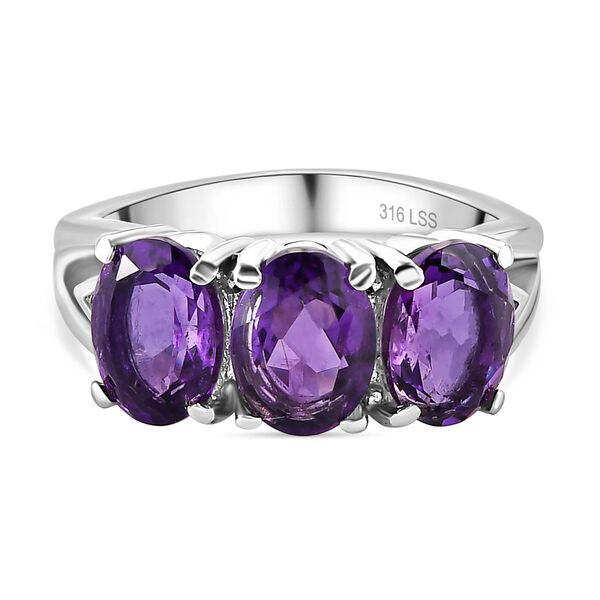 2er-Set, Afrikanischer Amethyst und Zirkon-Ring und Anhänger - 7 ct. image number 4