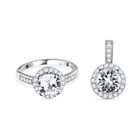 Swarovski Kristall Schmuckset 925 Silber platiniert