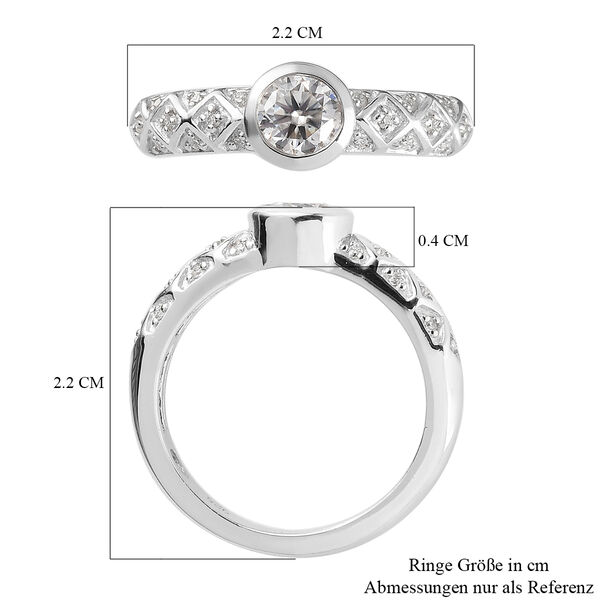 88 Facetten Moissanit Ring 925 Silber platiniert  ca. 0,57 ct image number 7