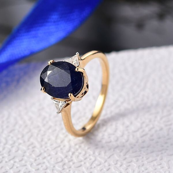 D'Joy Masoala Saphir und Moissanit Ring - 4,15 ct. image number 2