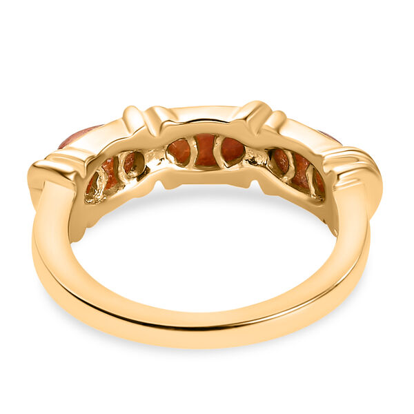 Korevora Sonnenstein 3-Stein-Ring, 925 Silber vergoldet  ca. 1,49 ct image number 6