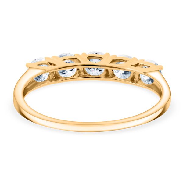 Moissanit Ring, 925 Silber Gelbgold Vermeil - 1,20 ct. image number 5