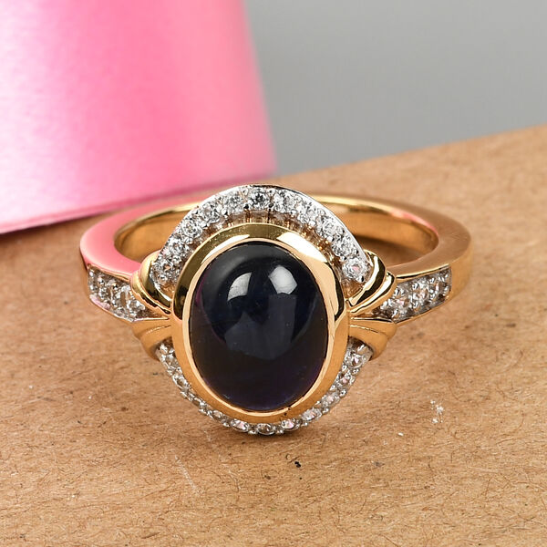 Masoala Saphir und Zirkon-Ring in Silber, 3,17 ct. image number 2