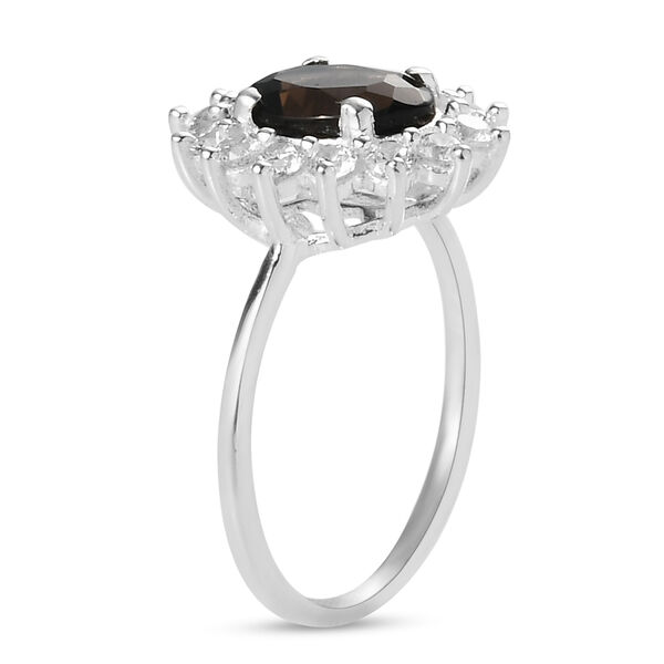 Rauchquarz und Zirkonia Ring 925 Silber image number 5