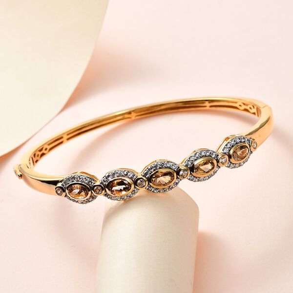 AA natürlicher, goldener Tansanit und Zirkon-Armreif - 4,37 ct. image number 2