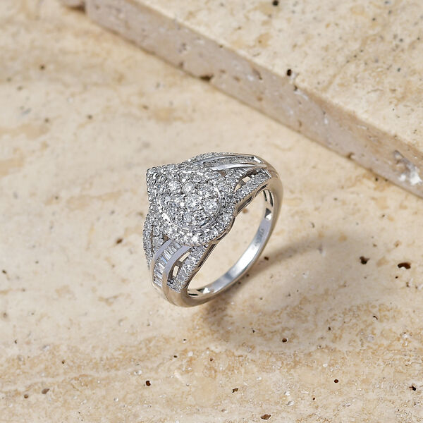 LUXURIANT DIAMOND - Lab Grown Diamant SI-GH SGL zertifiziert Ring 925 Silber Rhodiniert (Gr&ouml;&szlig;e 19.00) ca. 1.00 ct image number 2