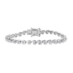 LUXURIANT DIAMOND- SI Labor Diamant 19cm Armband, 925 Silber rhodiniert - 2,51 ct.