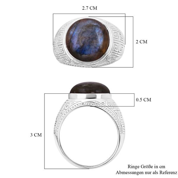 Royal Bali - Labradorit Ring 925 Silber (Gr&ouml;&szlig;e 17.00) ca. 12.90 ct image number 5