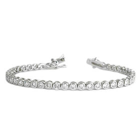 Zirkonia Eternity-Stil Armreif, ca. 19 cm, Messing