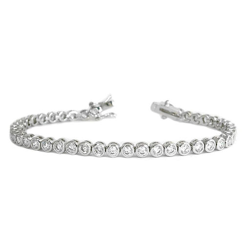 Zirkonia Eternity-Stil Armreif, ca. 19 cm, Messing image number 0